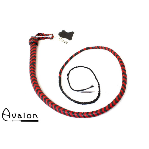 Avalon - BEHEMOTH - Bullwhip Heavy Handle, Svart og Rød 1,5 m Avalon - BEHEMOTH - Bullwhip Heavy Handle, Svart og Rød 1,5 m