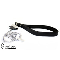 Avalon - COME HERE - Kjettinglenke med Lærhåndtak Svart 