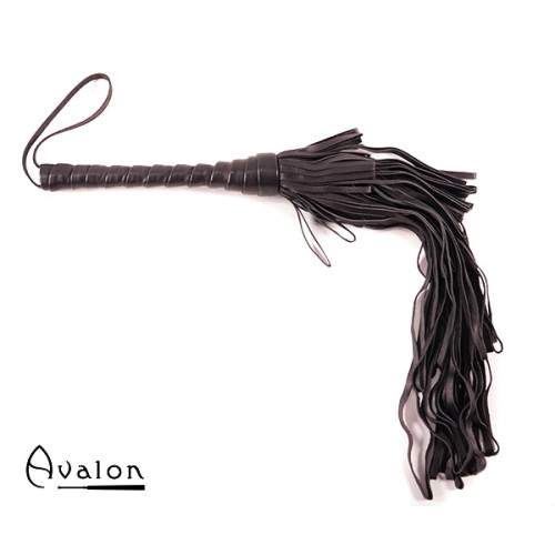 Avalon - CHIMERA - Sort Lærflogger med graderte Loopstrimler