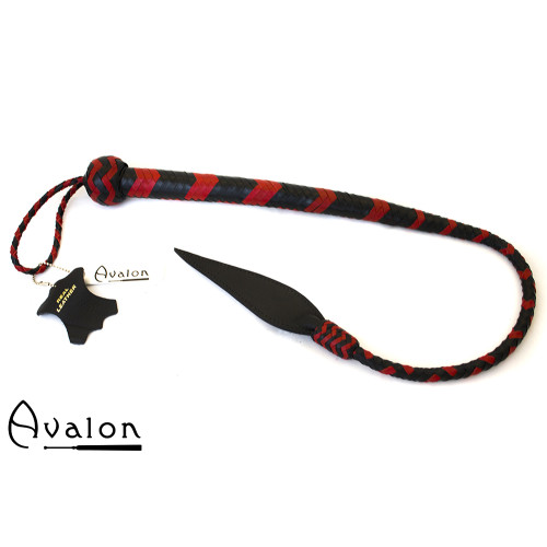 Avalon - WYVERN - Kort bullwhip, Sort og rød 