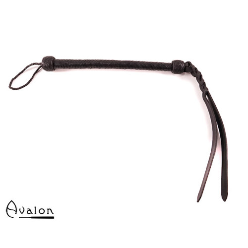 Avalon - HOUND - Svart flettet Pisk med Bøybar Tupp