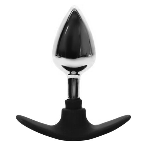 BQS - Metall Buttplug med Avlang Silikonstopper - Medium BQS - Metall Buttplug med Avlang Silikonstopper - Medium