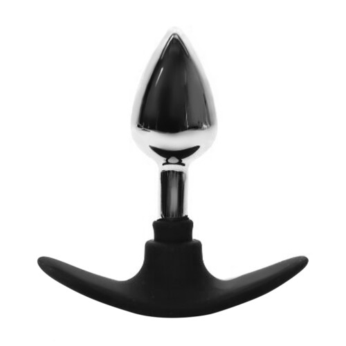 BQS - Metall Buttplug med Avlang Silikonstopper - Small BQS - Metall Buttplug med Avlang Silikonstopper - Small