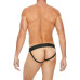Ouch! Striped Front Zip Jock - Jockstrap - Bonded Leather - Sort/Blå Ouch! Striped Front Zip Jock - Jockstrap - Bonded Leather - Sort/Blå