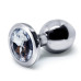 BQS - Buttplug i metall med Krystall - Klar - Medium