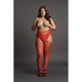 Le Desir - Suspender Pantyhose av netting og rhinestones - Rød - Queen Size - XL til 4XL slett Le Desir - Suspender Pantyhose av netting og rhinestones - Rød - Queen Size - XL til 4XL slett