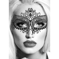 Ouch! Black & White - Queen maskerademaske med Blonder - Sort