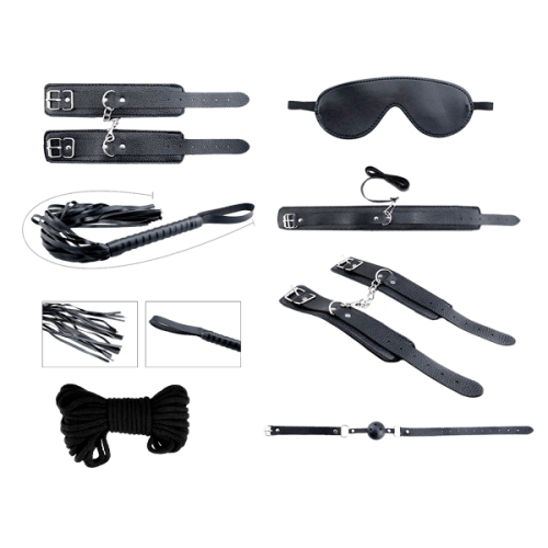 Alive - Secret Desires - Bondagesett med 8 deler - Sort 