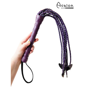 AVALON - Morgause - Sort flogger med lilla hjerter 