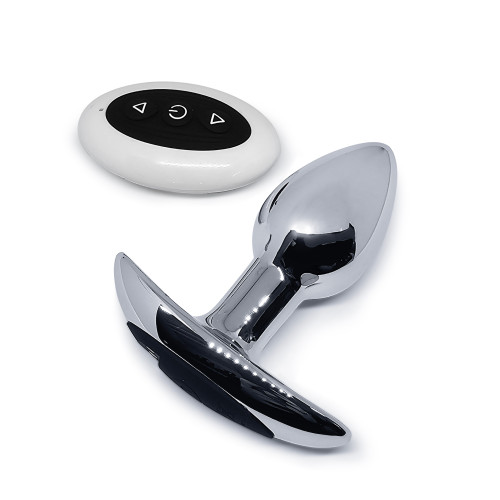 BQS - Metallbuttplug med Vibrasjoner og Fjernkontroll - Anker stopper BQS - Metallbuttplug med Vibrasjoner og Fjernkontroll - Anker stopper