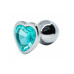 BQS - Buttplug med Hjertekrystall - Lys Blå - Medium