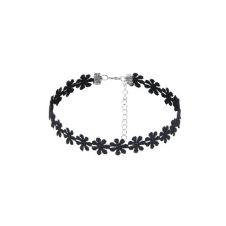 Gnist - Choker med blomsterdetaljer - 02 - Sort
