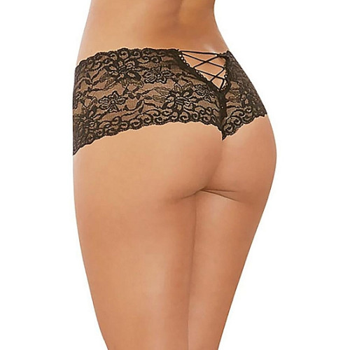 Dreamgirl - Truse med fransk åpning - Sort 