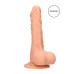 RealRock - Dildo med pung - 10" / 27 cm - Lys hudfarge