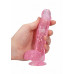 Realrock – Crystal Clear – Realistisk Dildo med Pung – Rosa - 15 cm