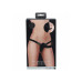Ouch! Ribbed Dobbel Strap-on Med Vibrasjon Og Justerbar Sele - Sort Ouch! Ribbed Dobbel Strap-on Med Vibrasjon Og Justerbar Sele - Sort