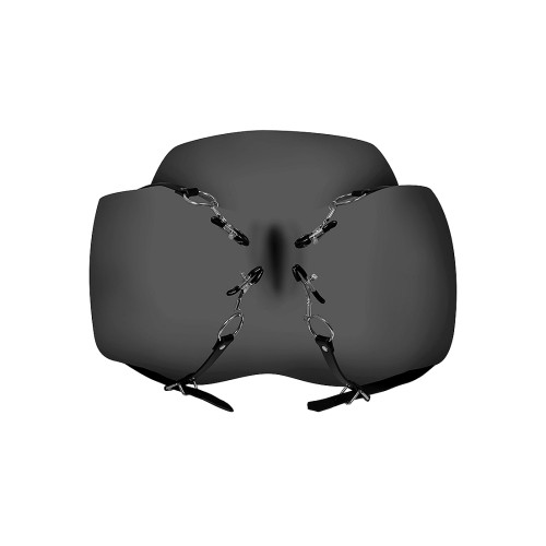 OUCH! - Xtreme - Kjønnsleppespreder Med Klyper - Sort OUCH! - Xtreme - Kjønnsleppespreder Med Klyper - Sort