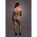 Le Desir - Sexy Catsuit med netting og blomstermønster - Queen Size 2XL-5XL - Grønn 