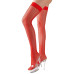Cottelli Legwear - Nettingstrømper Hold-up - Rød