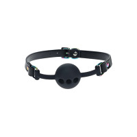 Ouch! Venice - Ballgag med pustehull - Sort 