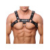 Red Leather - Harness i lær - Sort L/XL